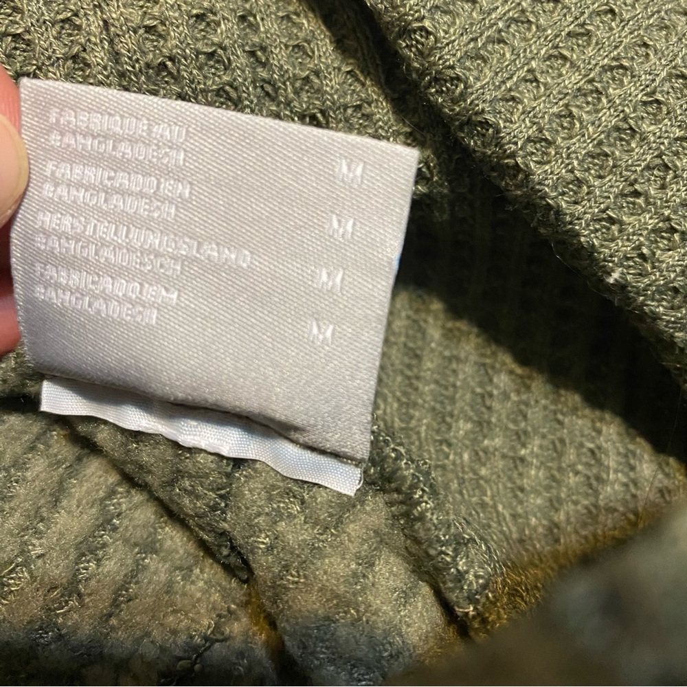 {Columbia} Holly Hideaway Waffle Cowl Neck Pullover | Olive Green ~ Size Medium - Picture 10 of 15
